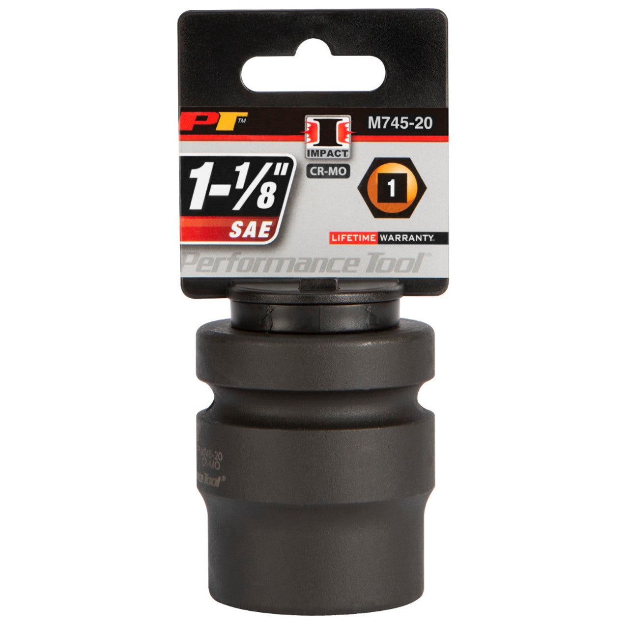 Performance Tool Impact Socket 1" Drive 6 Point SAE