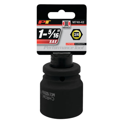 Performance Tool Impact Socket 3/4" Drive 6 Point SAE