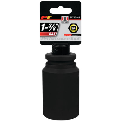 Performance Tool Deep Well Impact Socket 3/4" Drive 6 Point SAE