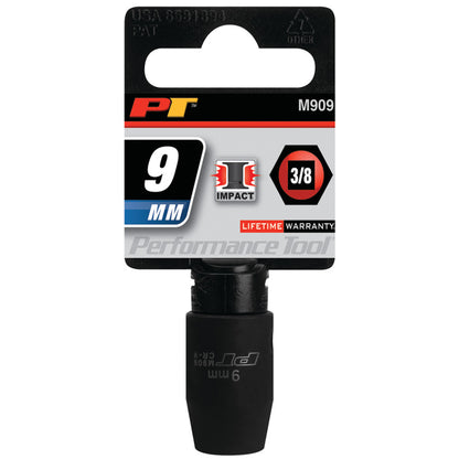 Performance Tool Impact Socket 3/8" Drive 6 Point Metric