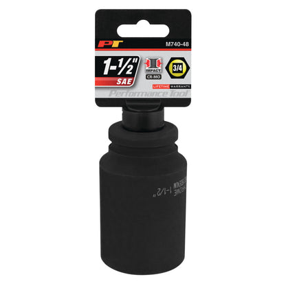 Performance Tool Deep Well Impact Socket 3/4" Drive 6 Point SAE