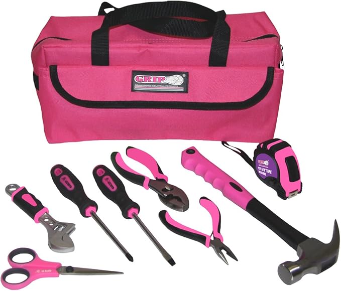 Grip Pink Children's Tool Kit 9 Piece