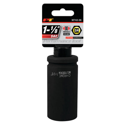 Performance Tool Deep Well Impact Socket 3/4" Drive 6 Point SAE