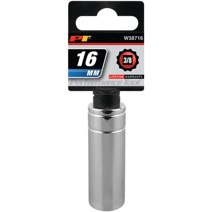 Performance Tool Deep Well 3/8" Drive Socket 12 Point Metric