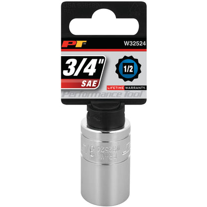 Performance Tool 1/2" Drive Socket 12 Point SAE