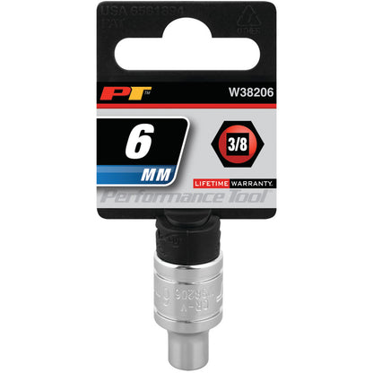 Performance Tool 3/8" Drive Socket 6 Point Metric