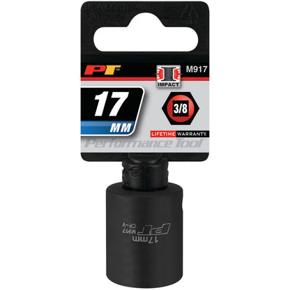 Performance Tool Impact Socket 3/8" Drive 6 Point Metric