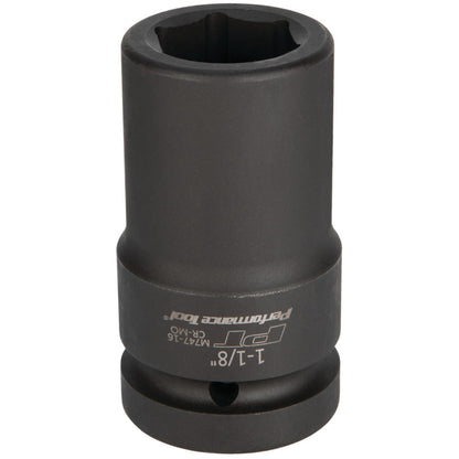 Performance Tool Deep Well Impact Socket 1" Drive 6 Point SAE