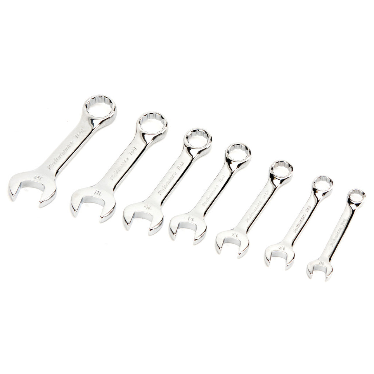 Performance Tool Metric Stubby Wrench Set 7 Piece