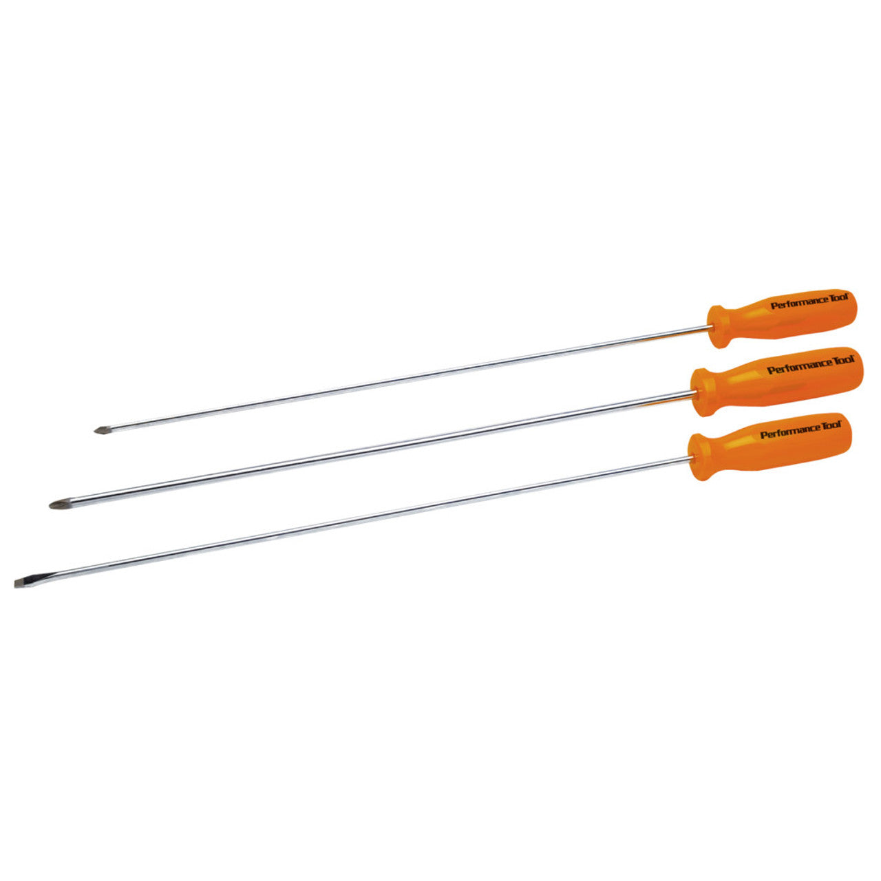 Performance Tool Long Shaft Screwdriver Set 3 Piece