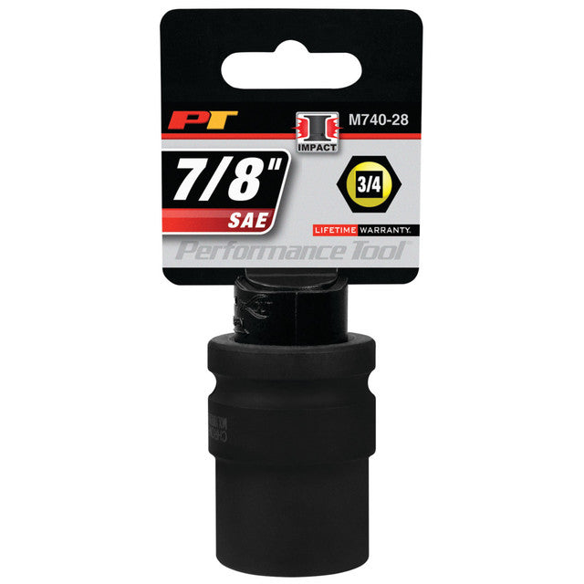 Performance Tool Impact Socket 3/4" Drive 6 Point SAE