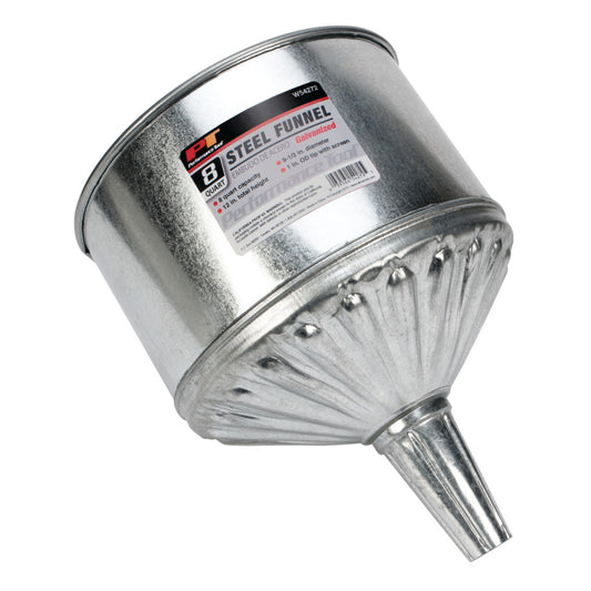 Performance Tool Steel Galvanized Funnel 8 Quart