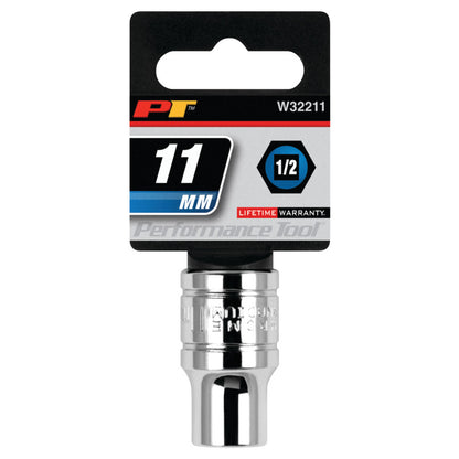 Performance Tool 1/2" Drive Socket 6 Point Metric