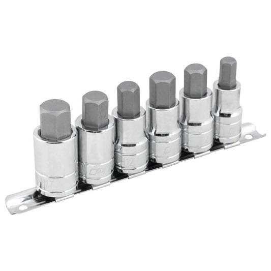 Performance Tool 1/2" Drive Hex Bit Socket Set 6 Piece