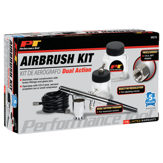Performance Tool Dual Action Air Brush Kit