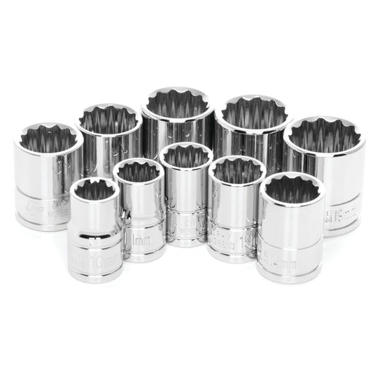 Performance Tool 3/8" Drive 12 Point Metric Socket Set 10 Piece