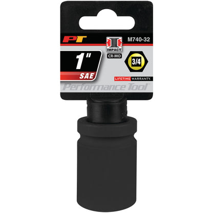 Performance Tool Impact Socket 3/4" Drive 6 Point SAE