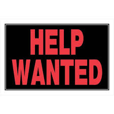 Help Wanted Sign 8 in. H X 12 in. W