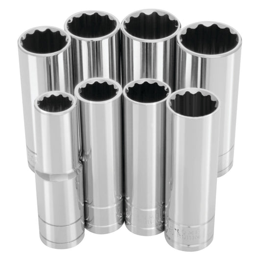 Performance Tool 1/2" Drive 12pt SAE Deep Socket Set