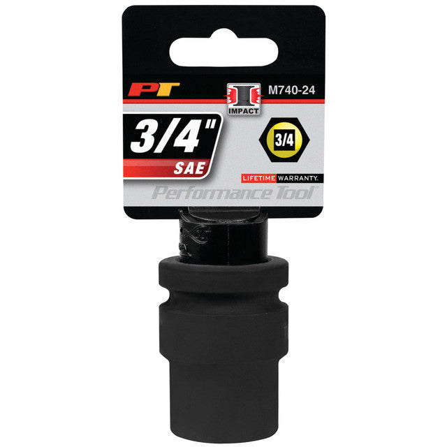 Performance Tool Impact Socket 3/4" Drive 6 Point SAE