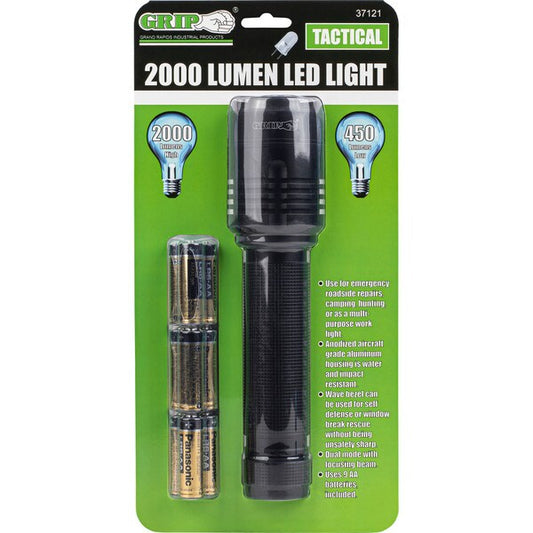 Grip Tools 37121 2000 Lumen Dual Mode LED Flashlight