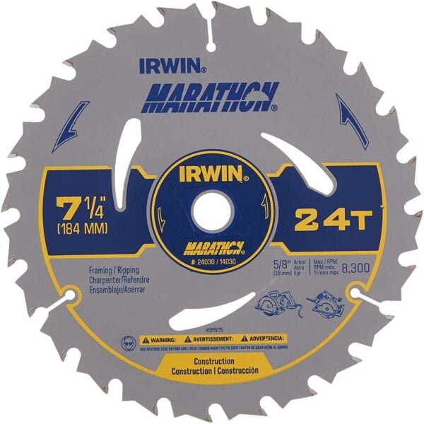 Irwin 7-1/4" Saw Blade 24T