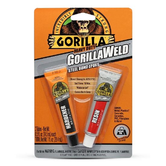 Gorilla Steel Bond Epoxy, Black/Off-White, Liquid, 1 oz Tube