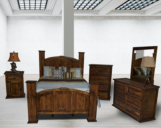 Mansion Queen Antique Rustic Bedroom Set