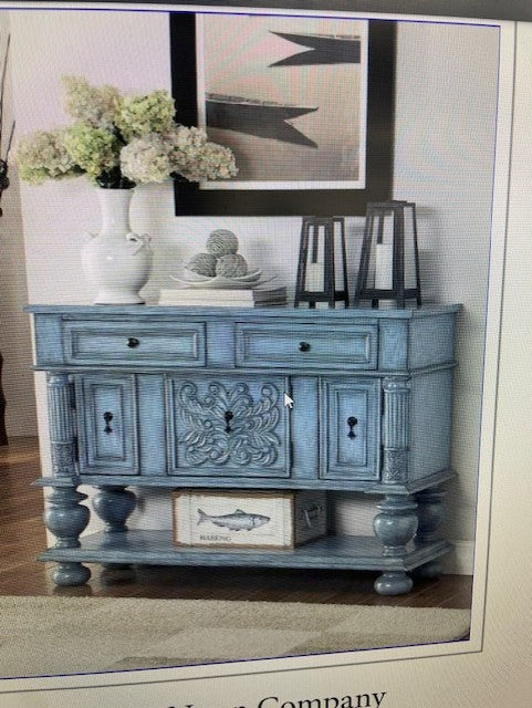Coast To Coast Accent Blue Console Table With Drawers