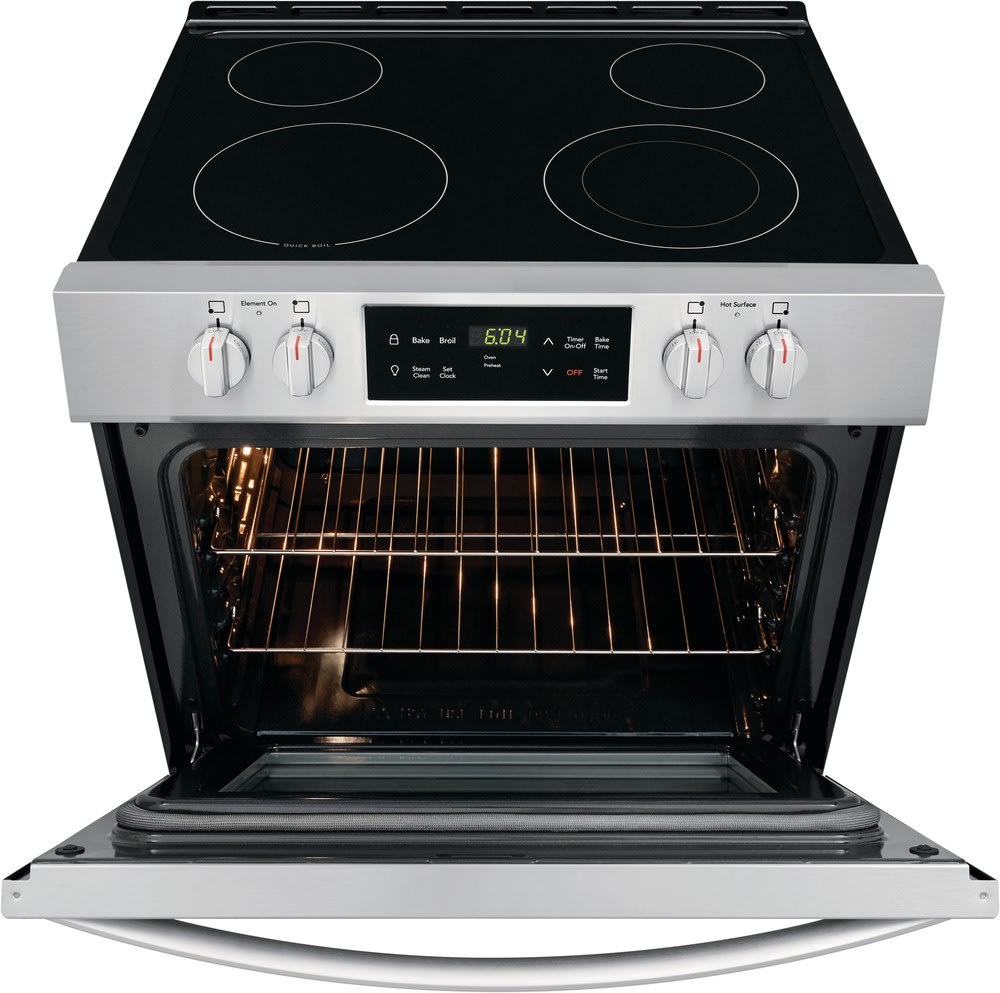 Frigidaire Electric Range Glass Top Surface 5 Cubic Feet Stainless Steel