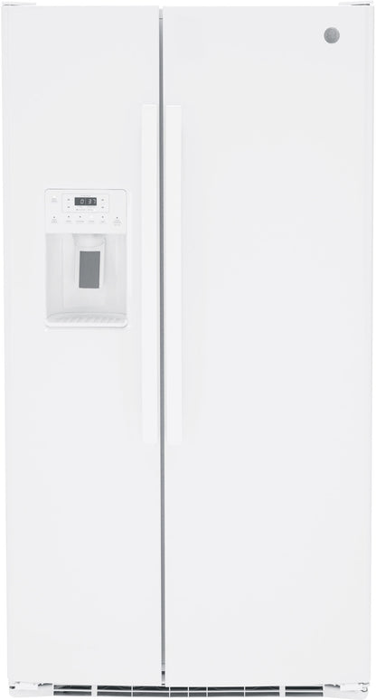 GE Side By Side Refrigerator 25.3 Cubic Feet White