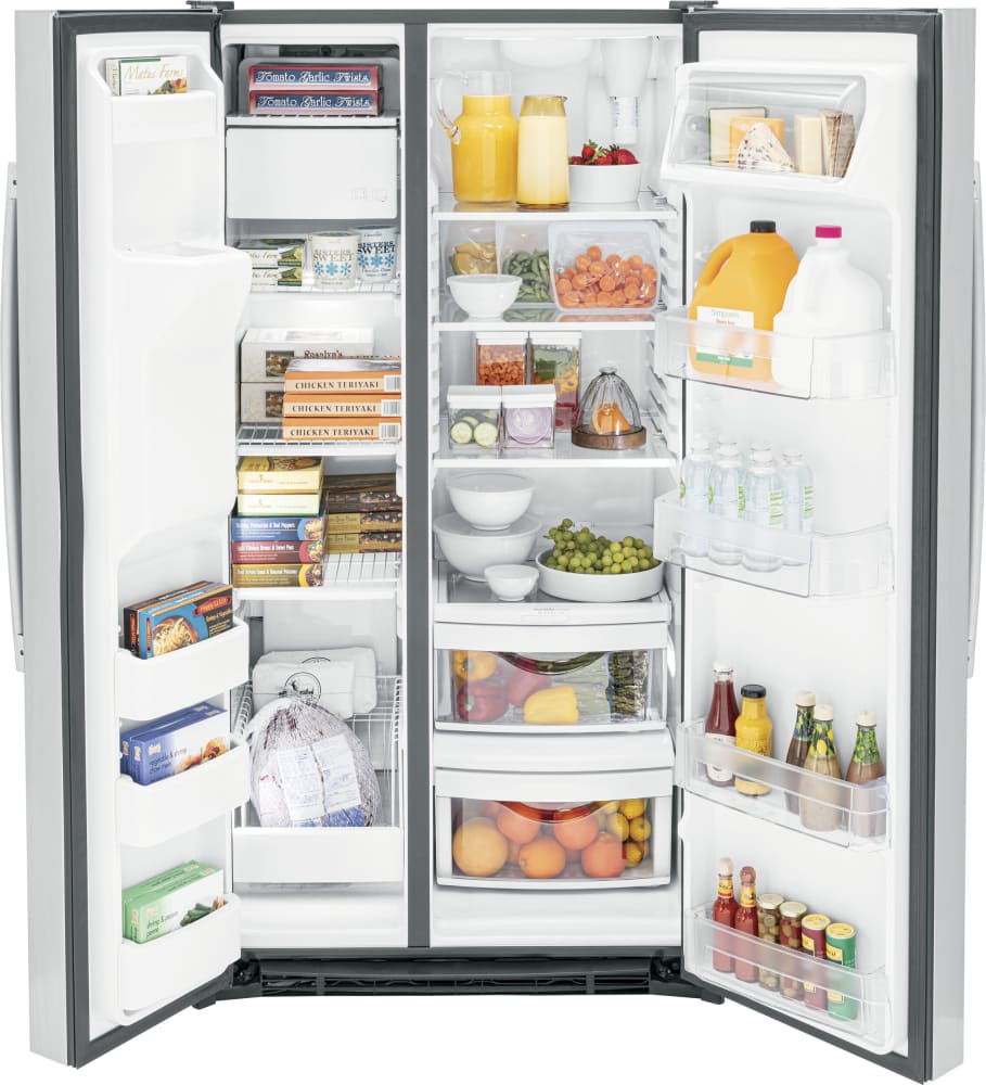 GE Side By Side Refrigerator 25.3 Cubic Feet Stainless Steel