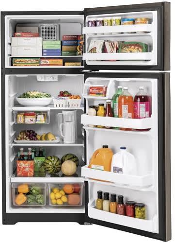 GE Top Mount Refrigerator 17.5 Cubic Feet Slate