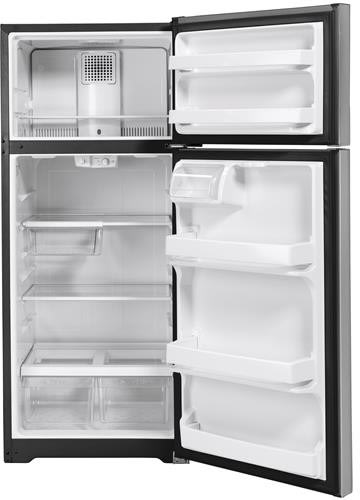 GE Top Mount Refrigerator 17.5 Cubic Feet Stainless Steel