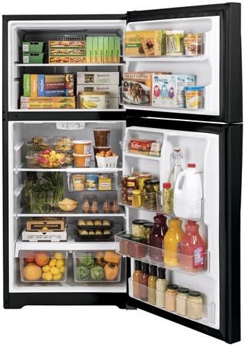 GE Top Mount Refrigerator 19.2 Cubic Feet Black