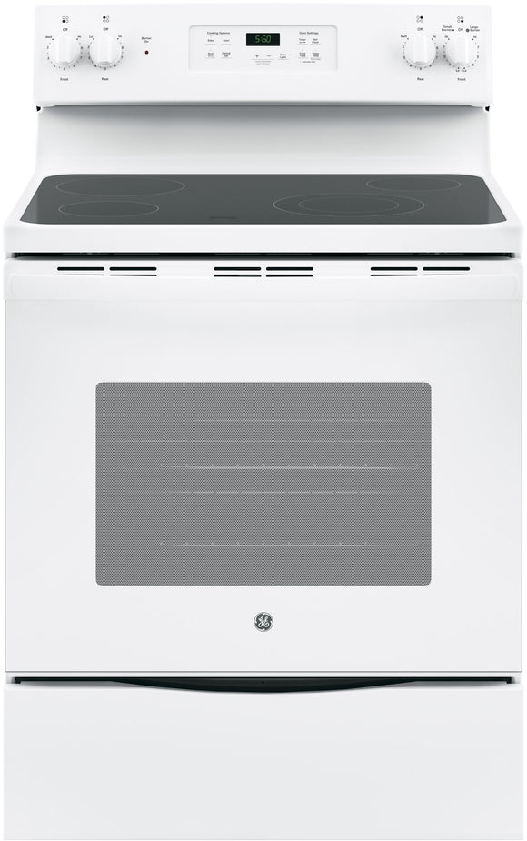 GE Electric Range Glass Top Surface 5.3 Cubic Feet White