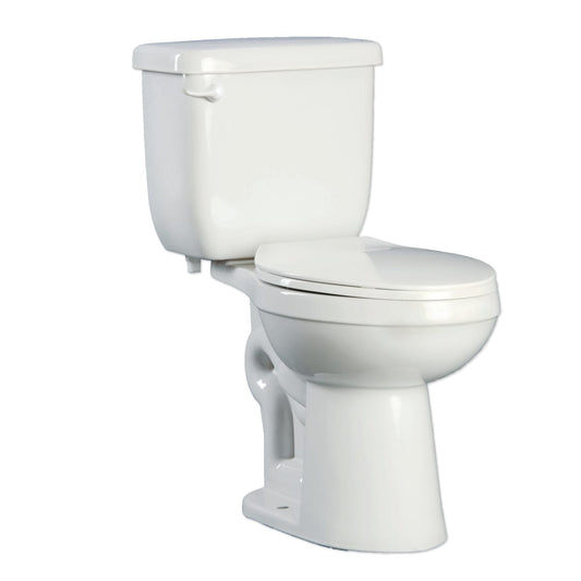 PROFLO 2 Piece Elongated ADA Complete Toilet Left Mounted Trip Lever 1.28 GPF White